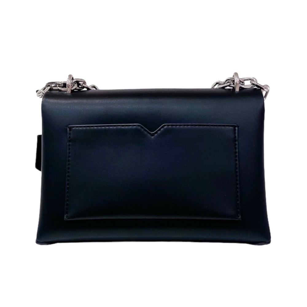 NWT - Authentic Michael Kors Cece Medium Flap Chain Shoulder Bag Black/Silver - Picture 4 of 7
